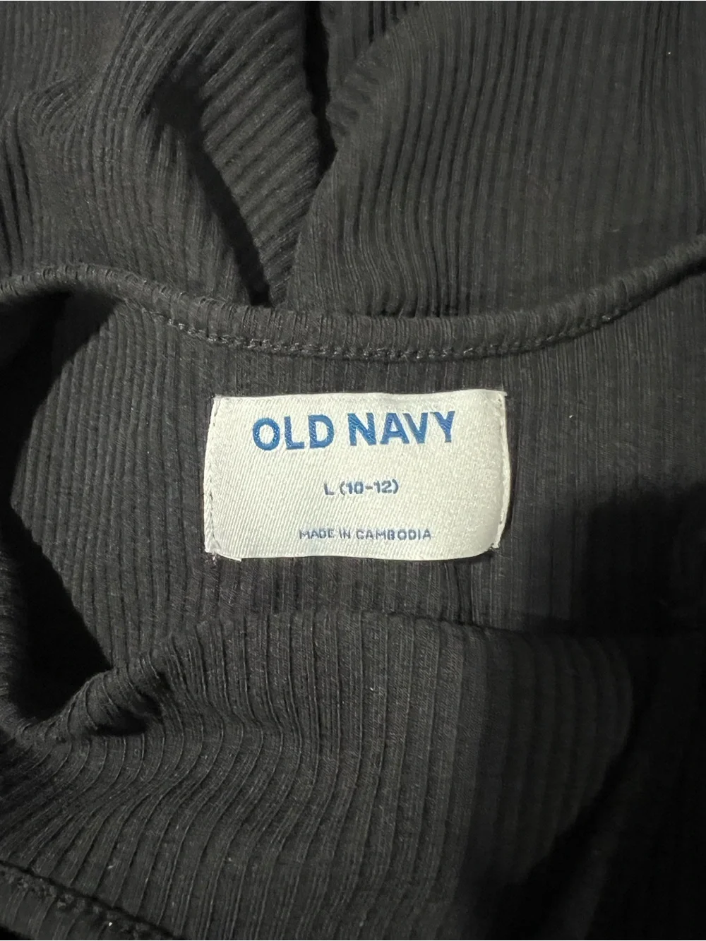 Old navy Black Short-Sleeve Fit & Flare girls Dress, Size: L (10-12)